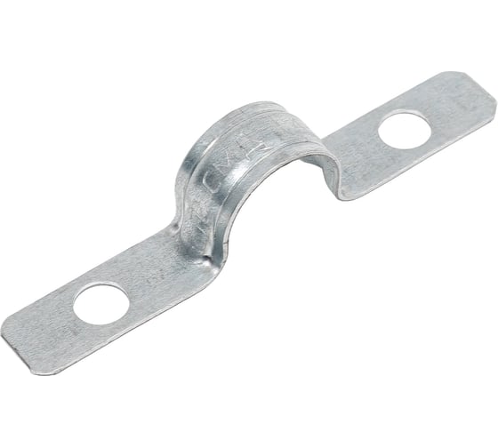 Изображение товара Металлическая двухлапковая скоба Промрукав усиленная, противопожарная, СМДУ d14-15 мм, отв. d 6.5 мм, 100 шт. PR13.02435