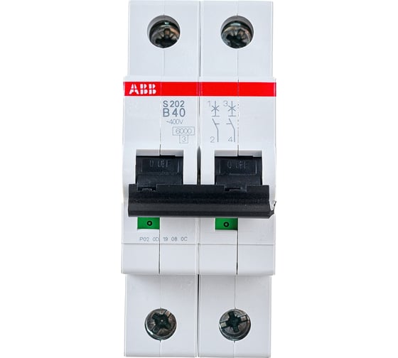 Изображение товара 2-полюсный автоматический выключатель ABB S202 B40 2CDS252001R0405