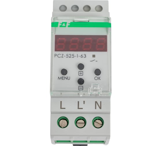 Изображение товара Реле времени астрономическое Евроавтоматика F&F PCZ-525-1-63, коррекция времени вкл/выкл, ночной перерыв, годовая программа, 2 DIN EA02.002.019