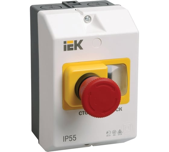 Изображение товара Защитная оболочка с кнопкой "Стоп" IEK IP54 DMS11D-PC55