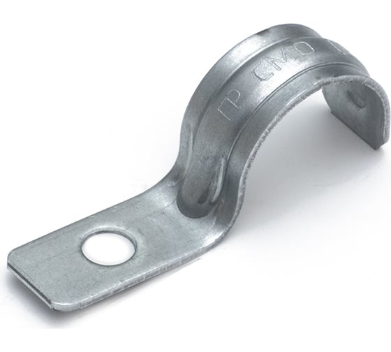 Изображение товара Металлическая однолапковая скоба Промрукав усиленная, противопожарная, СМОУ d19-20 мм, отв. d 6.5 мм, 100 шт. PR13.02425