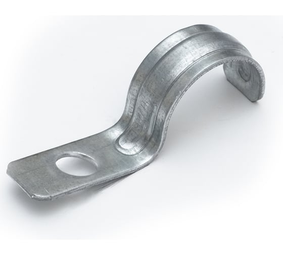 Изображение товара Металлическая однолапковая скоба Промрукав усиленная, противопожарная, СМОУ d21-22 мм, отв. d 6.5 мм, 100 шт. PR13.02426