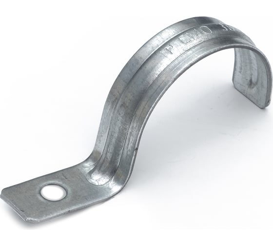 Изображение товара Металлическая однолапковая скоба Промрукав усиленная, противопожарная, СМОУ d38-40 мм, отв. d 6.5 мм, 50 шт. PR13.02429