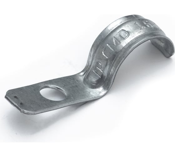 Изображение товара Металлическая однолапковая скоба Промрукав усиленная, противопожарная, СМОУ d16-17 мм, отв. d 6.5 мм, 100 шт. PR13.02424