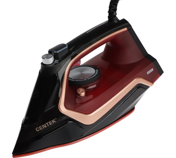 Изображение товара Утюг Centek 2600 Вт, керамическая подошва, 350 мл, паровой удар, самоочистка, капля-стоп CT-2313 RED