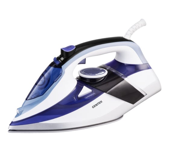 Изображение товара Утюг Centek 2800 Вт, 3 м, 350 мл, керамика, 25 гр/мин, капля-стоп, самоочистка CT-2318 BLUE