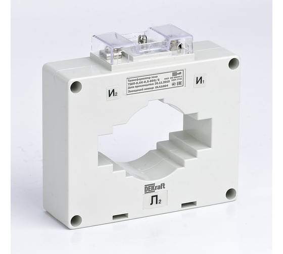 Изображение товара Трансформатор тока DEKraft ТШП-0,66 0,5S 800/5 10ВА, диаметр 80мм 50116DEK