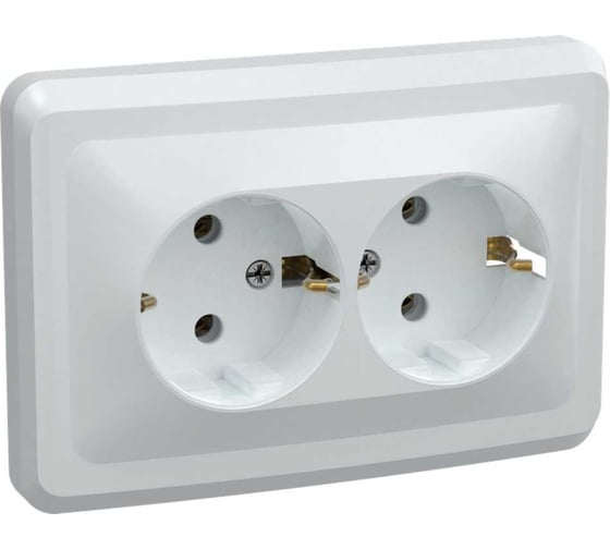 Изображение товара Розетка GENERICA 2местн. с з/к без защ.штор. 16А ВЕГА белый ERV21-K01-16-DM