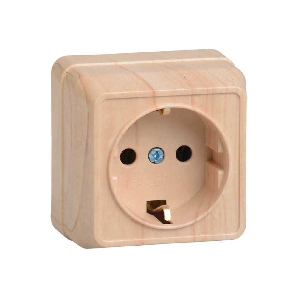 Изображение товара Одноместная розетка IEK РС20-3-ОС с заземлением, IP20, 16А, серия Октава