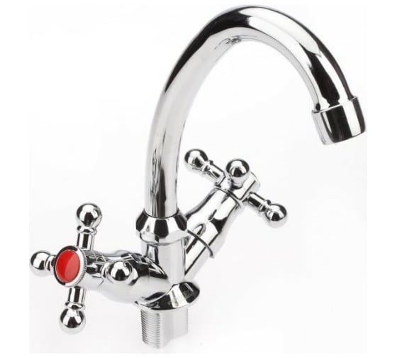 Изображение товара Смеситель stOMEGA Омега маховик крест, крепление под гайку 3310