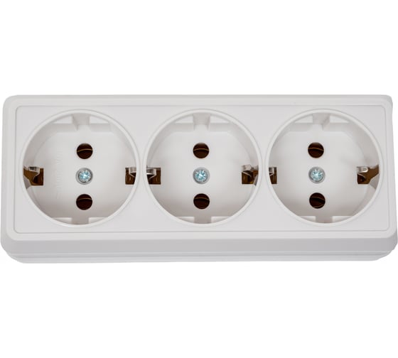 Изображение товара Розетка GENERICA 3местн. с з/к 16А откр.уст. ОКТАВА белый ERO31-K01-16-DC