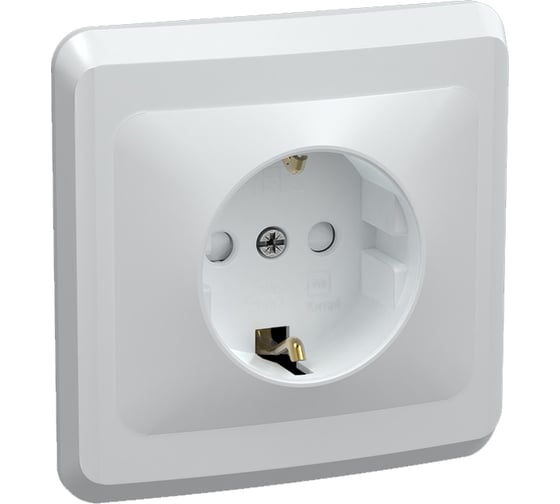 Изображение товара Розетка GENERICA 1местн. c з/к c защ.штор. 16А ВЕГА белый ERV14-K01-16-DM