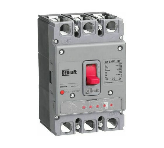 Изображение товара Силовой автоматический выключатель с электронным расцепителем DEKraft 3P 125А 50кА ВА-333E 22500DEK
