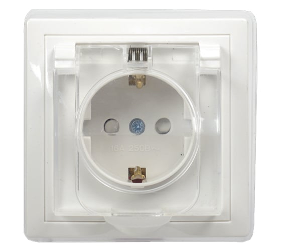 Изображение товара Розетка GENERICA РСбш10-3-ККБ-44 1местн. c з/к с защ. штор. с кр. керамика IP44 16А КВАРТА белый ERK70-K01-10-DM-44