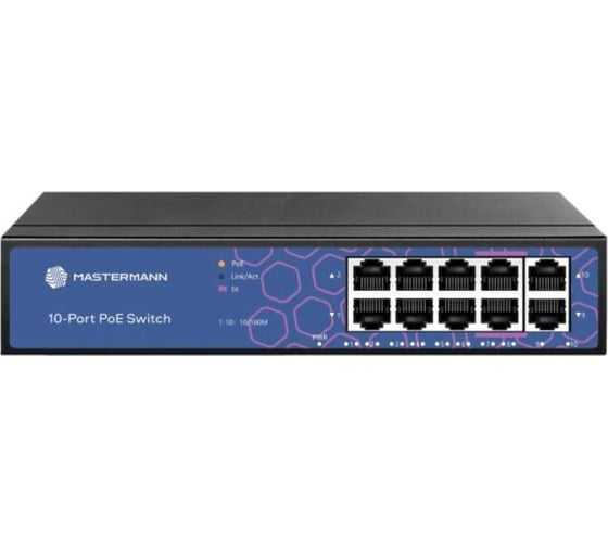 Изображение товара Неуправляемый POE коммутатор MASTERMANN MMP-10FE-P 00-01020811