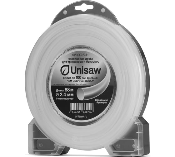 Изображение товара Леска триммерная 2.4 мм, 88 м, круглая Unisaw SPRO-07311