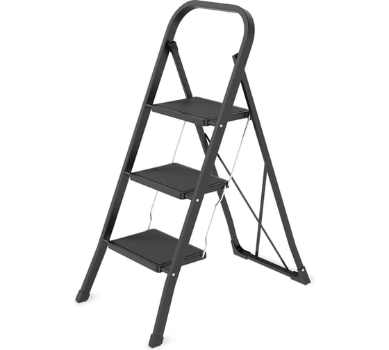 Изображение товара Стремянка Hausmann HM-WK6018F-3A Actru, 3 ступени, черн.