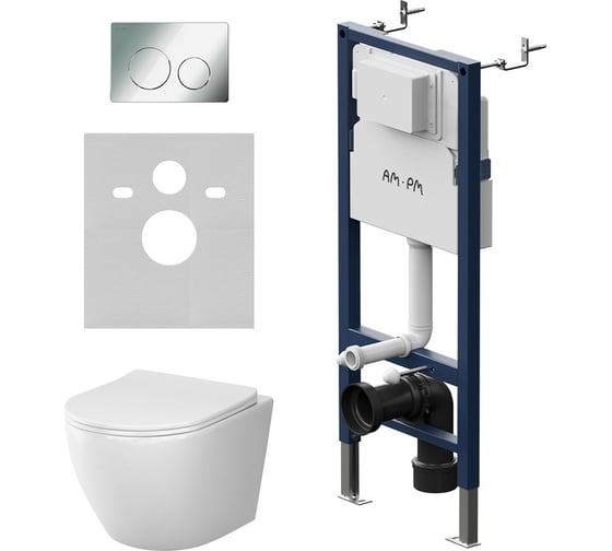 Изображение товара Инсталляция AM.PM PrimeFit с клав L глянцевый хром с подвес унит Like Aquaspin с сид м/лиф IS90151.801900