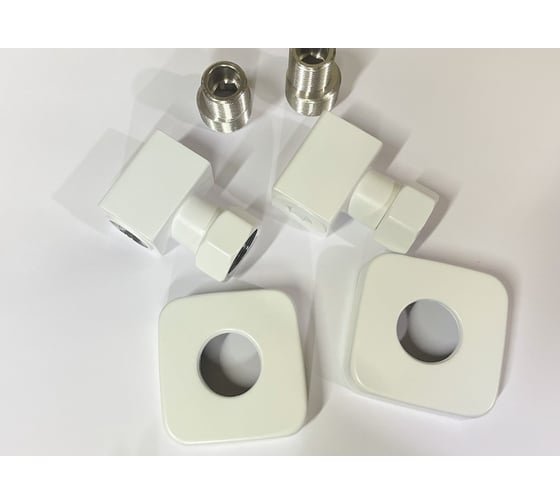 Изображение товара Комплект Двин К3 (квадратн.) Уголок для п/с 3/4x1/2 г/ш с эксцентриком, отражателем, белый 4657763846985