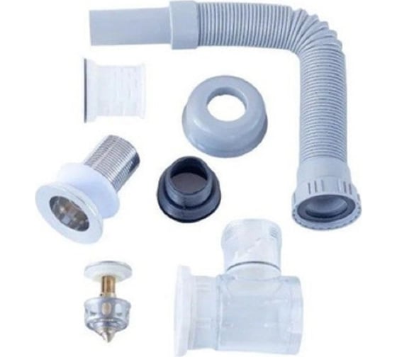 Изображение товара Сифон для раковины с донным клапаном клик-клак (нажимной) без перелива / обратный клапан (сухой затвор) GRIALE DK475