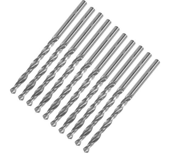Изображение товара Сверло по металлу (10 шт; 3.5х70 мм; HSS; цилиндрический хвостовик) ТУНДРА 1119669