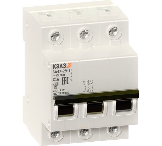 Изображение товара Выключатель автоматический ООО "Центр Энергии" ВА47-29-3B40-УХЛ3-КЭАЗ 253067