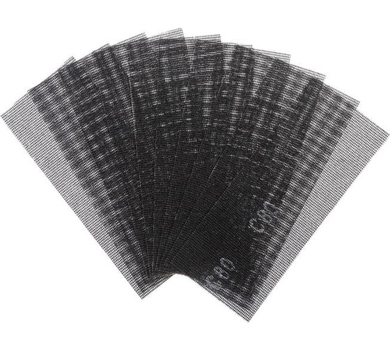 Изображение товара Сетка абразивная водостойкая (10 шт; 115х280 мм; Р80; корунд) ТУНДРА 1300830