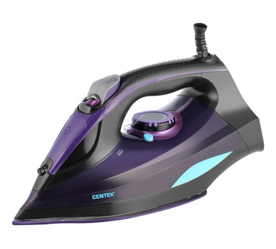 Изображение товара Утюг Centek 3000 Вт, 450 мл, керамическая подошва, паровой удар, самоочистка CT-2361 VIOLET