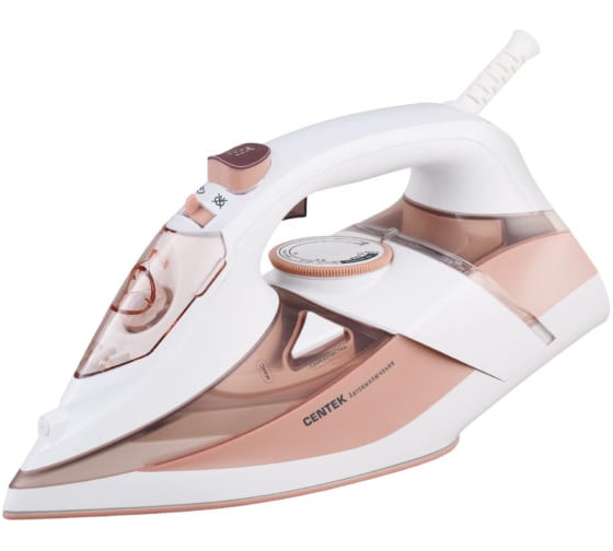 Изображение товара Утюг Centek бежевый, 2800 Вт, автоотключение, 3 м, 350 мл, керамика, 25 гр/мин, капля-стоп, самоочистка CT-2322