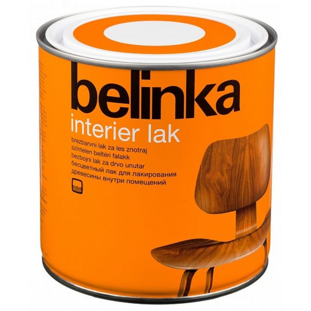 фото Интерьерный водный лак для древесины belinka interier lak 0,75 л. 45782