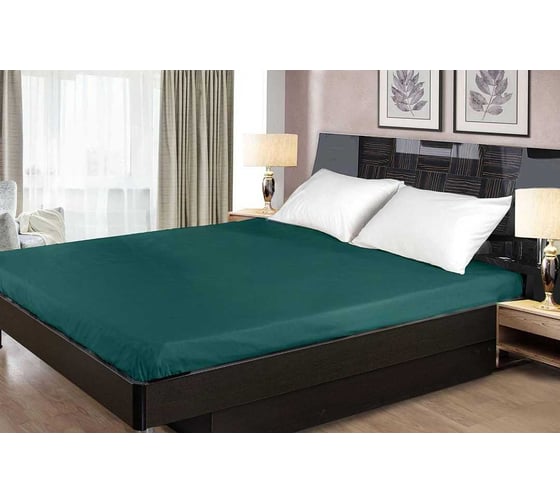 Изображение товара Простыня на резинке Primavelle 140x200, сатин, бирюзовый 114311405-cr45