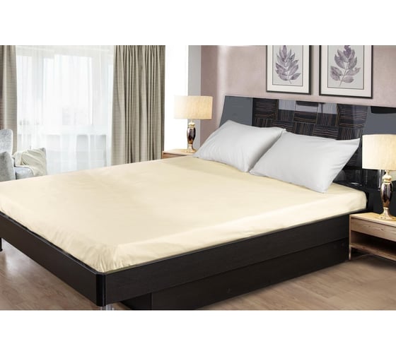 Изображение товара Простыня на резинке Primavelle 90x200, сатин, кремовый 114311429-cr011