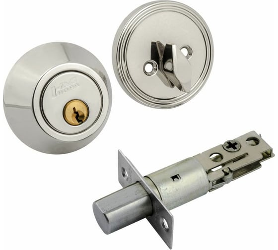 Изображение товара Врезной замок НОРА-М D1 хром ключ/с фиксатором 8944