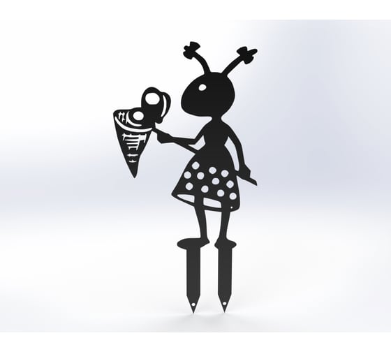 Изображение товара Фигурка садовая металлическая ООО Металекс Муравей Модель 2 черный 115005