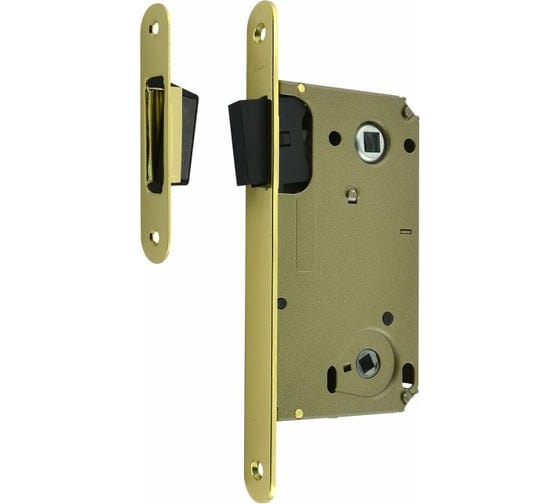 Изображение товара Корпус замка НОРА-М магнитный ригель 13М-90 мм золото, под фиксатор, с отв.планкой 14915