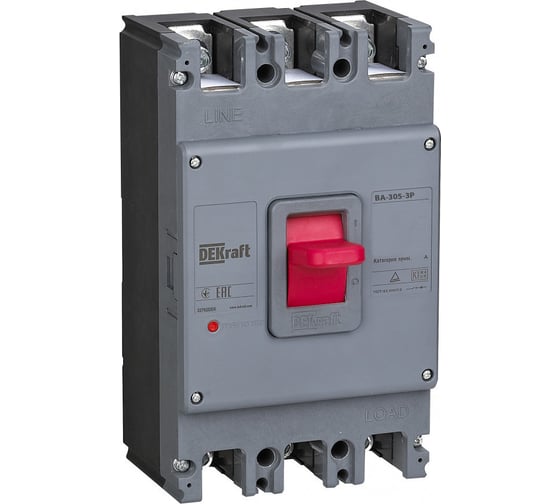 Изображение товара Силовой автоматический выключатель для защиты двигателя DEKraft 3P 400А 50кА ВА-305 22822DEK