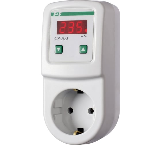 Изображение товара Реле напряжения Евроавтоматика F&F CP-700 цифровая индикация,тип корпуса вилка-розетка EA04.009.010