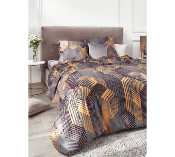 Изображение товара Комплект постельного белья Guten Morgen поплин, рис.1125, The theorem дуэт, с наволочками 70x70 см БП-1125-143-240-70