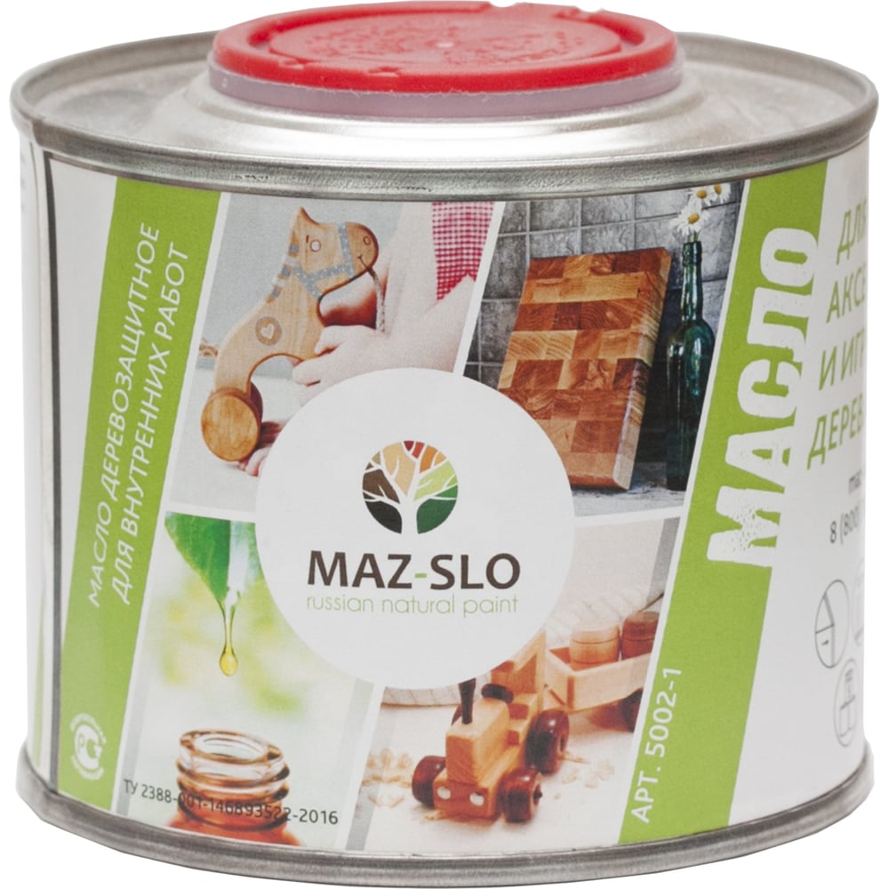 фото Масло для кухонных аксессуаров и игрушек из дерева maz-slo цвет мята 0.35л 8071163