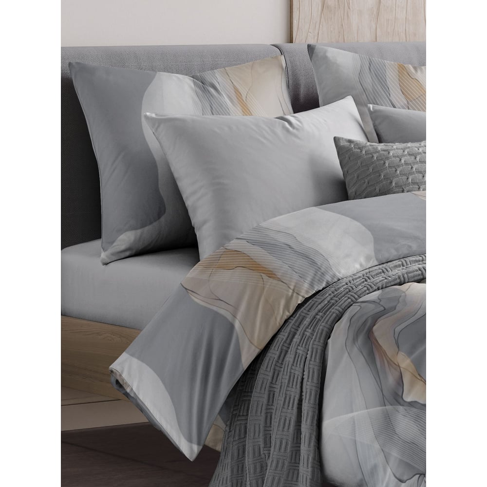 Изображение товара Комплект постельного белья Guten Morgen поплин рис 1130 Fog 1.5 спальный с наволочками 70x70 см