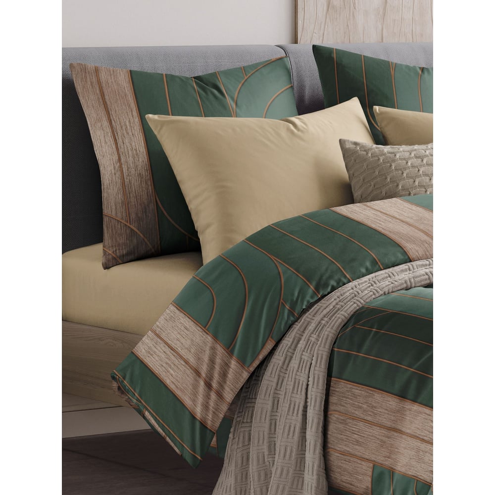 Изображение товара Комплект постельного белья Guten Morgen поплин 1.5 спальный изумрудный