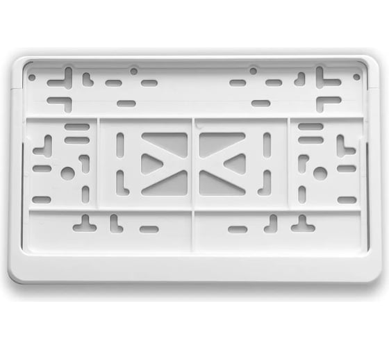 Изображение товара Рамка для номера автомобиля DEFLY квадратная с защелкой, пластиковая, белая D115/5-w