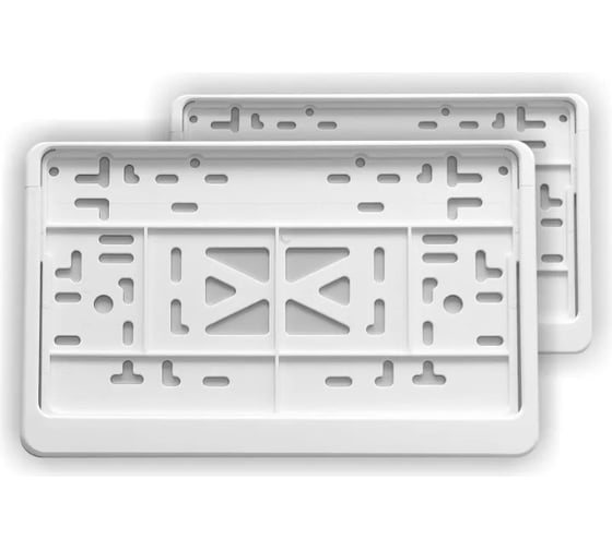 Изображение товара Рамка для номера автомобиля DEFLY квадратная с защелкой, пластиковая, белая, 2 шт D115/5-w-2