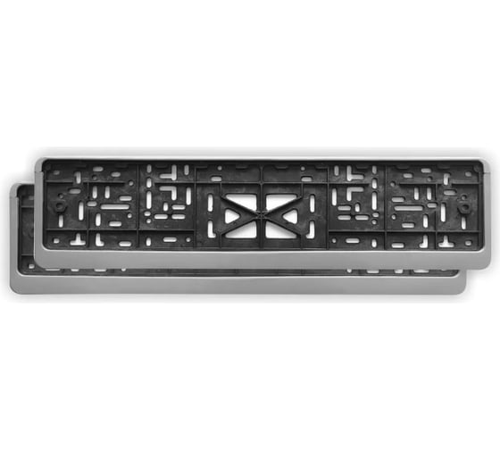 Изображение товара Рамка для номера автомобиля DEFLY с защелкой, пластиковая, серая, 2 шт D112/3-STD-g-2