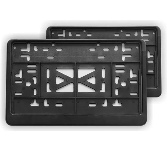 Изображение товара Рамка для номера автомобиля DEFLY квадратная с защелкой, пластиковая, черная, 2 шт D115/5-b-2