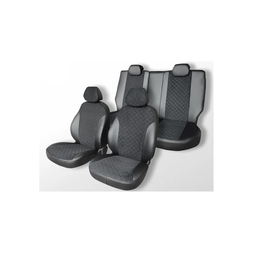 Изображение товара Чехлы на сиденья DEFLY Mitsubishi Outlander 2005-2012 экокожа черная ромб