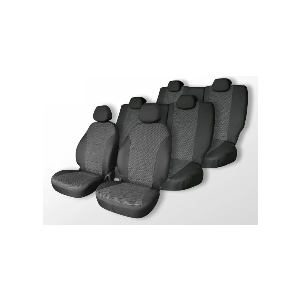 Изображение товара Чехлы на сиденья DEFLY для Mitsubishi Delica 1997-2007 жаккард Серый и Черный