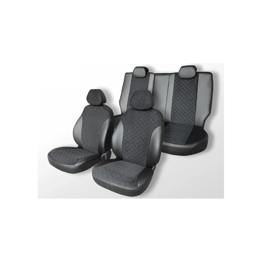 Изображение товара Чехлы на сиденья DEFLY Toyota RAV4 (XA30), 2005-2013, экокожа черная/замша черная ромб Ty7-2ZR Изображение товара Чехлы на сиденья DEFLY Toyota RAV4 (XA30), 2005-2013, экокожа черная/замша черная ромб Ty7-2ZR