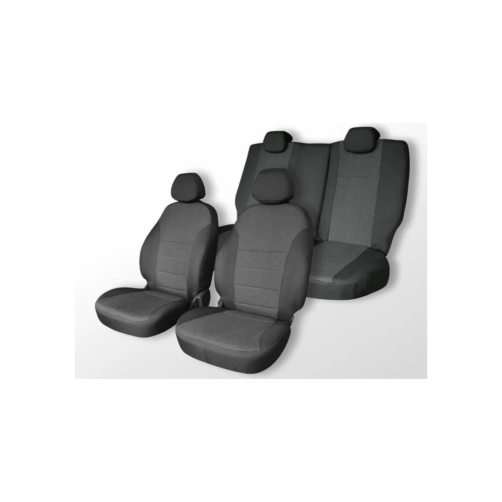 Изображение товара Чехлы на сиденья DEFLY Toyota Premio T240 2001-2007 жаккард серые и чёрные