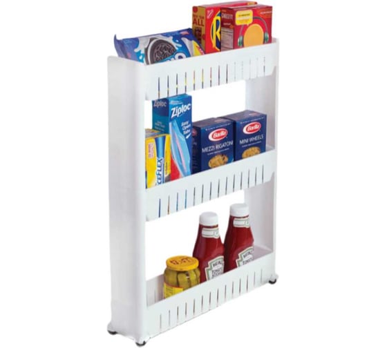 Изображение товара Этажерка KROFFOS Alma полка 3-х ярусная, выдвижная на колесиках 890477